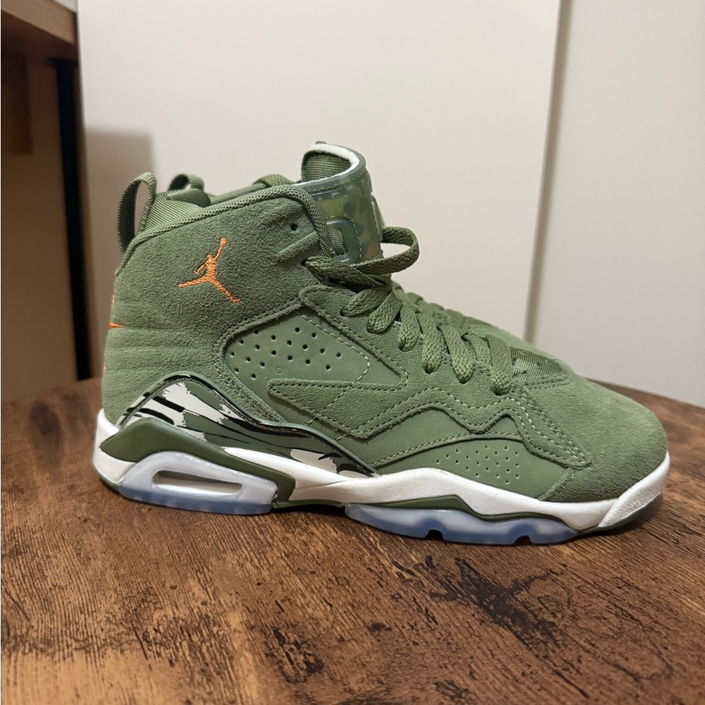 Nike Green and Orange Sneakers with Premium Suede